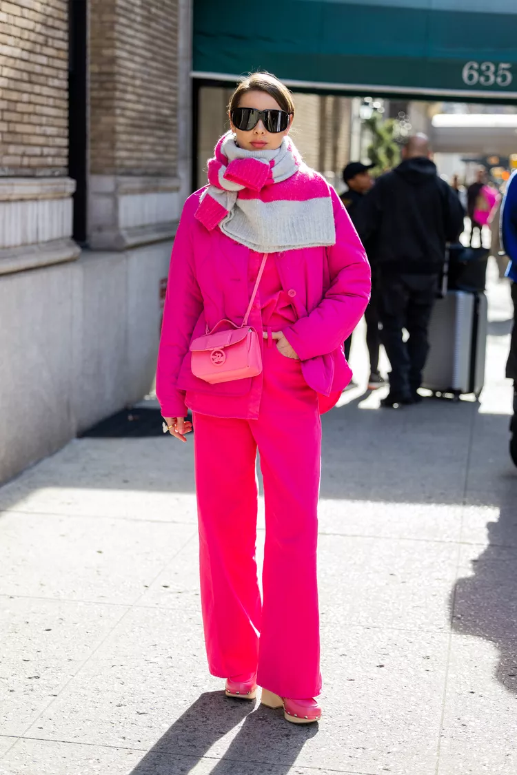 Vibrant Pink Puffer with Matching Trousers